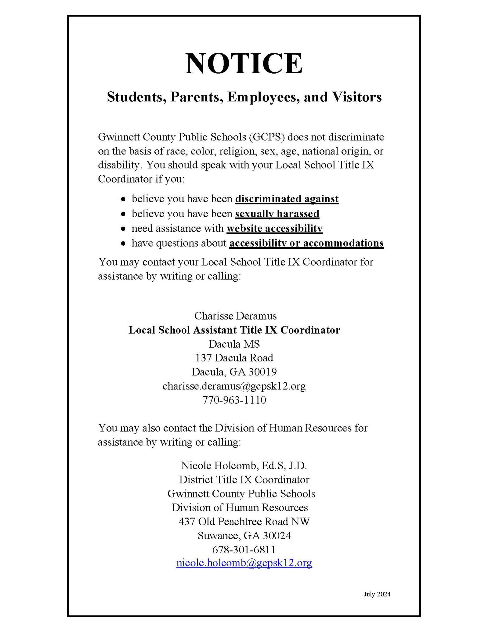 Title IX Information